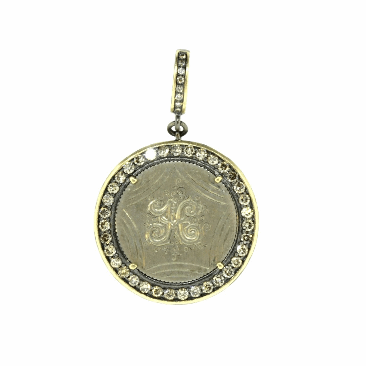 Love tokens reached their peak popularity during the Victorian era but are believed to have originated somewhere in Great Britain during the 1500’s. Often Love Tokens were exchanged between sweethearts as “tokens of love” or even marriage proposals. Love Tokens are generally defined as monetary coins from which one side (or sometimes both sides) have been smoothed down flat and engraved with names, phrases, monograms, and sometimes even pictorials.
Love Token Engraved with "H"