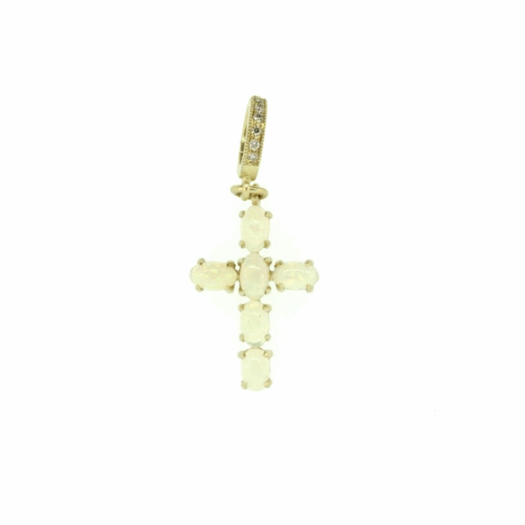 Small Ethiopian Opal Cross Pendant Small Ethiopian Opal Cross Pendant