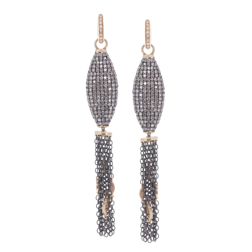 Pave Tassel Earring Charms w/ Marquise Stations