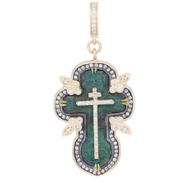 Closeup photo of Ancient Old Believers Cross Pendant