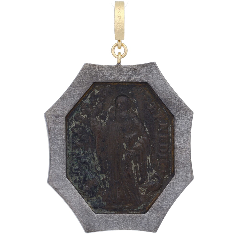 Large Antique St Benedict Medal Pendant