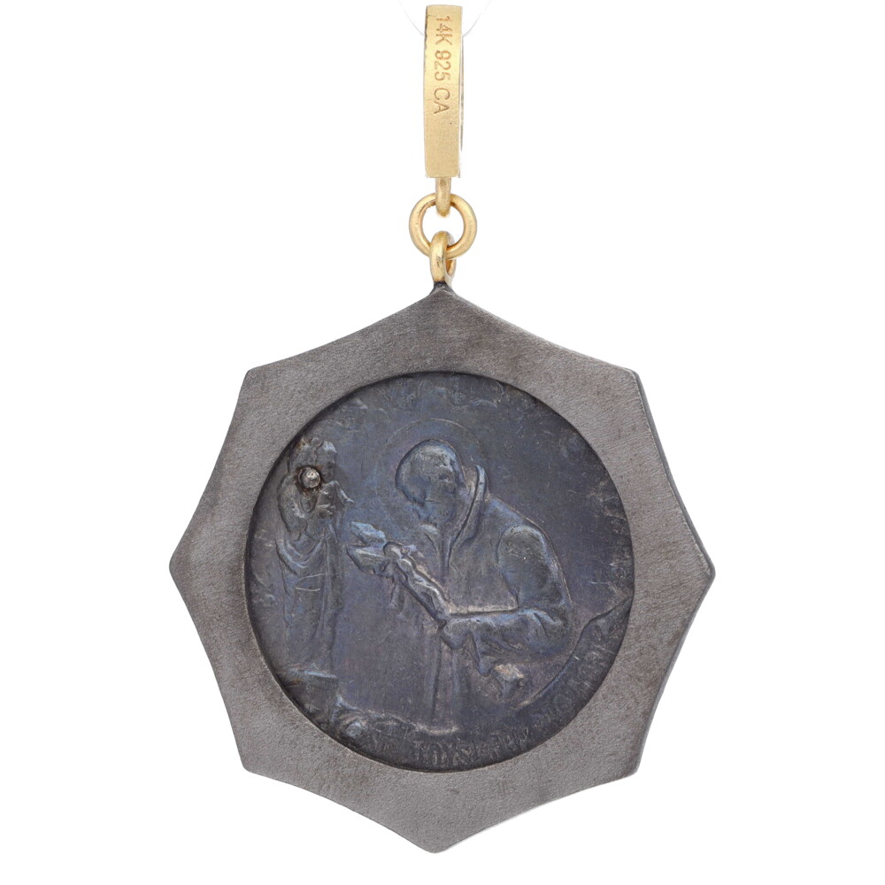 Antique Guardian Angel Medal Pendant