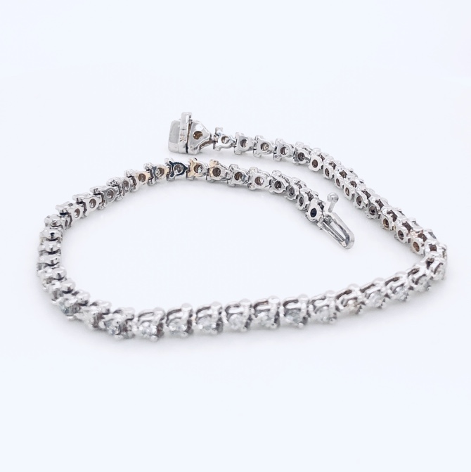 Image 2 for 14K White Gold 3.00tcw Diamond 3 Prong Line Bracelet 8.3g, 7"