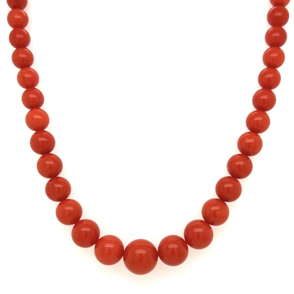 red graduated bead necklace