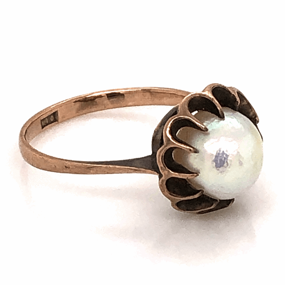 Image 2 for 9K Yellow Gold Victorian Natural Pearl Ring 2.4g, s6