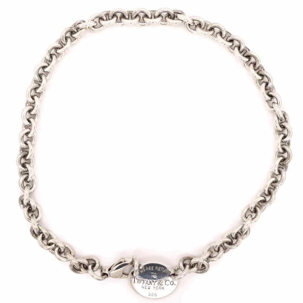 925 Sterling TIFFANY & CO "Please return to Tiffany" Necklace 56.2g, 15" Long