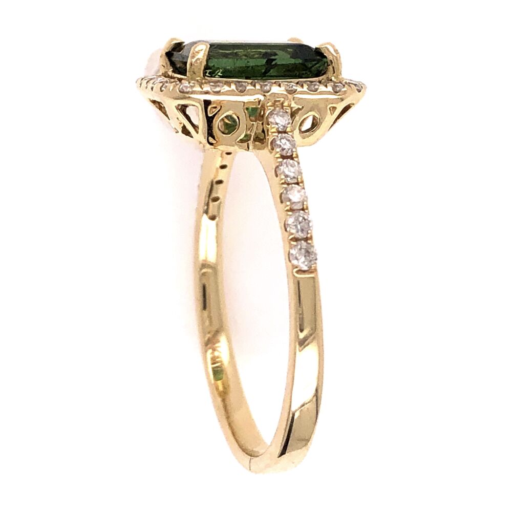 Image 2 for 14K Yellow Gold 1.70ct Green Tourmaline & .36tcw Diamond Ring 3.1g, s7