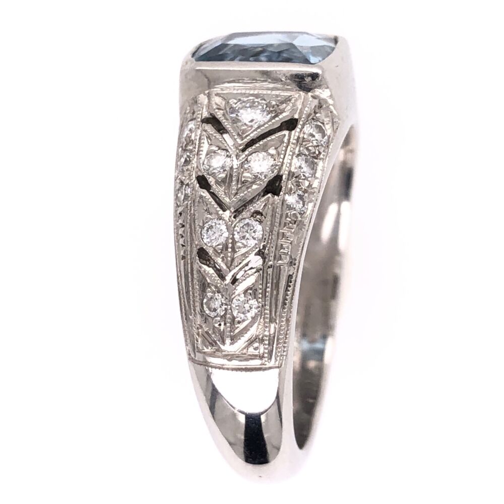 Image 2 for Platinum 2.00ct Aquamarine & .46tcw Diamonds Designer JAMES Ring 14.2g, s7.75