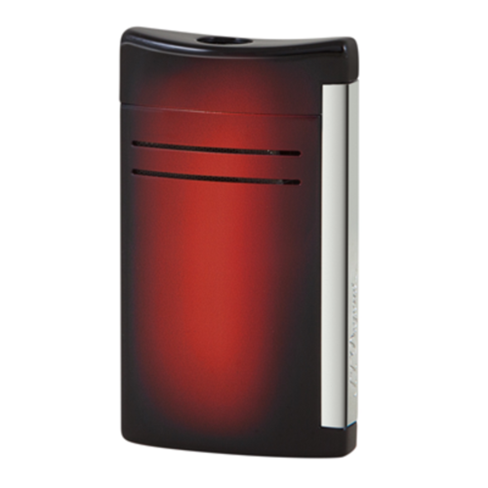 From the S. T. Dupont craftsmen, the Maxijet Lighter is one of the most streamlined torch lighters on the market today! With single press of the trigger, conjure a blue jet flame from the protected, recessed flame emitter. With an easy to refill butane flame cell, this lightweight cigar lighter won't let you down. The red sunburst style coloration of this lighter allows it to stand out next time you find yourself relaxing with some friends after work or on a leisurely stroll on a crisp night.<div><br></div><div>Dimensions: 64 x 38 x 13 mm</div><div>Glossy Red Sunburst Style Finish</div><div>Stainless Steel Trigger Mechanism with S. T. Dupont Logo Engraving</div><div>Recessed Torch Emitter is Protected from Wear in Tear</div><div>Model: 20165</div> S. T. Dupont Maxijet Glossy Sunburst Red Lighter