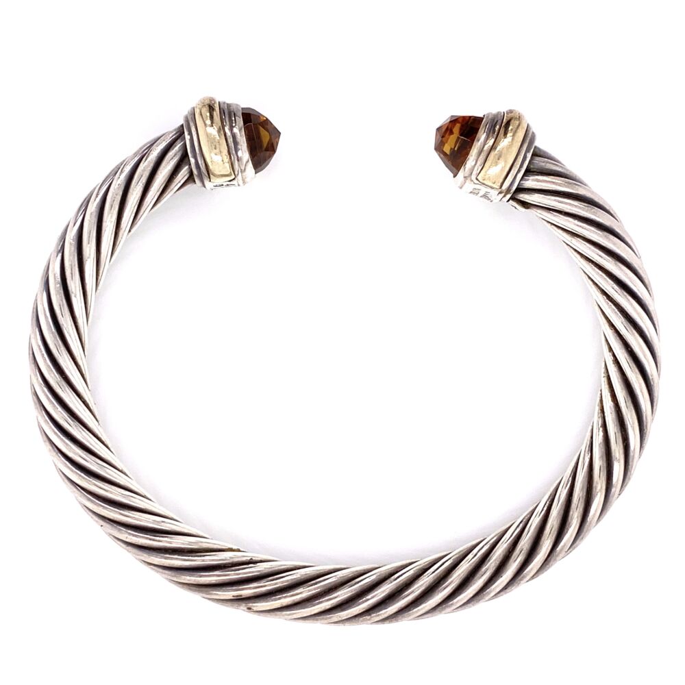 925 / 14K Yellow Gold DAVID YURMAN Citrine Ends Cuff 43.0g
