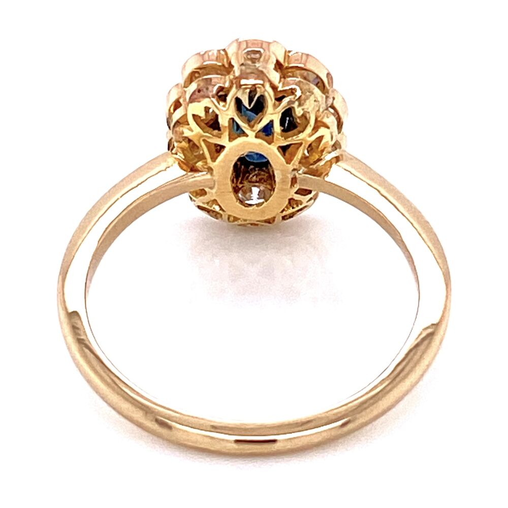 Image 2 for Platinum on 18K Edwardian .85ct Oval Sapphire & .50tcw Diamond Ring, s7.5
