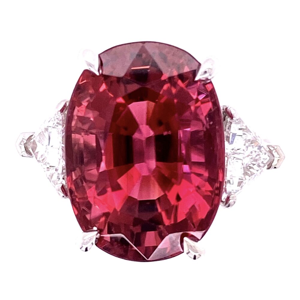 Platinum 11.31ct Rubellite Tourmaline & .98tcw Diamond Ring, 6.5