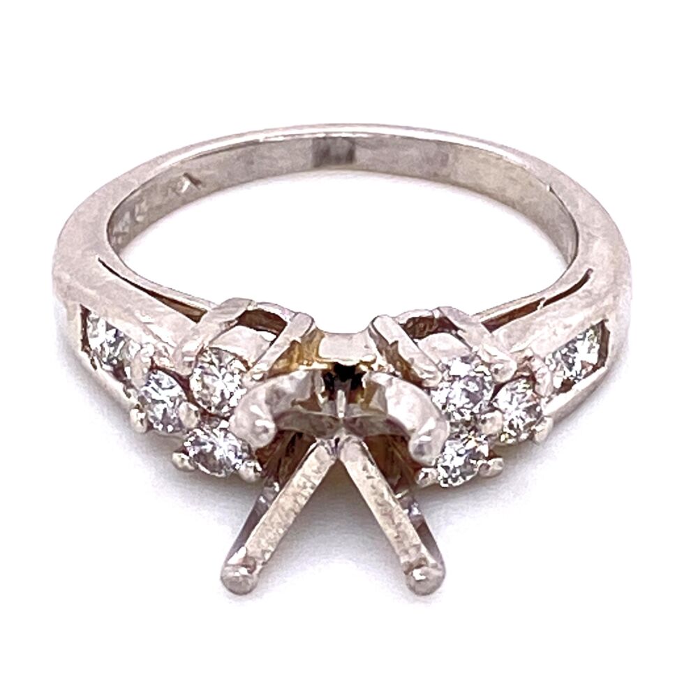 Platinum 950 Diamond Semimount Ring .50tcw 6.8g, s5.75