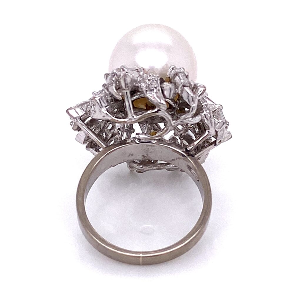 Image 2 for 18K WG 12mm South Sea Pearl & 2.45tcw Diamond Ring 12.7g