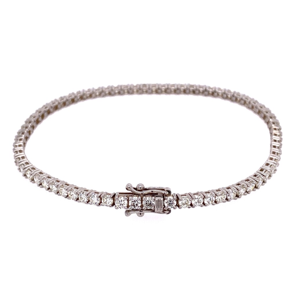Image 2 for 14K WG Straight Line Diamond Tennis Bracelet 3.76tcw, 7"