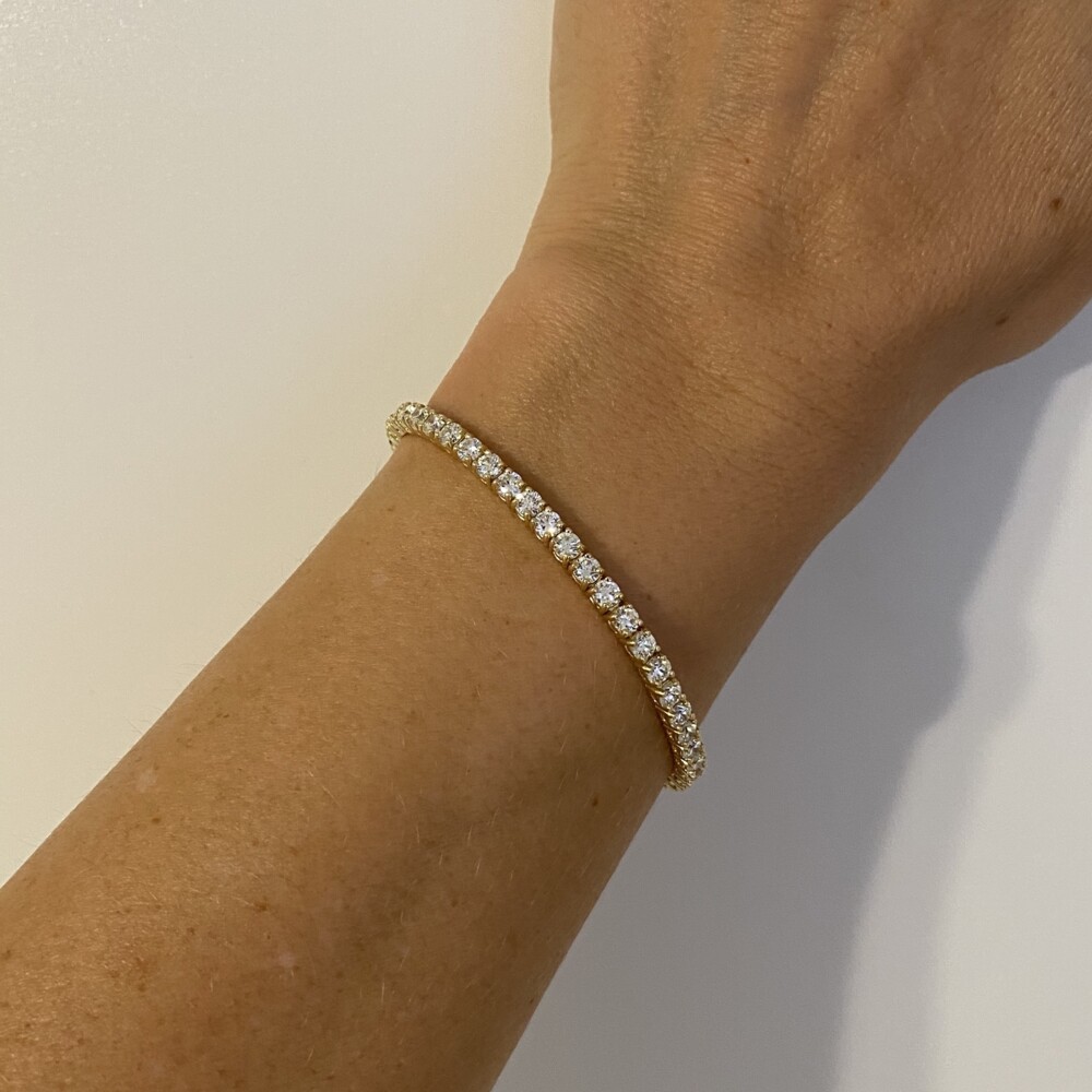 Image 2 for 14K YG Straight Line Diamond Tennis Bracelet 7.04tcw, 7"