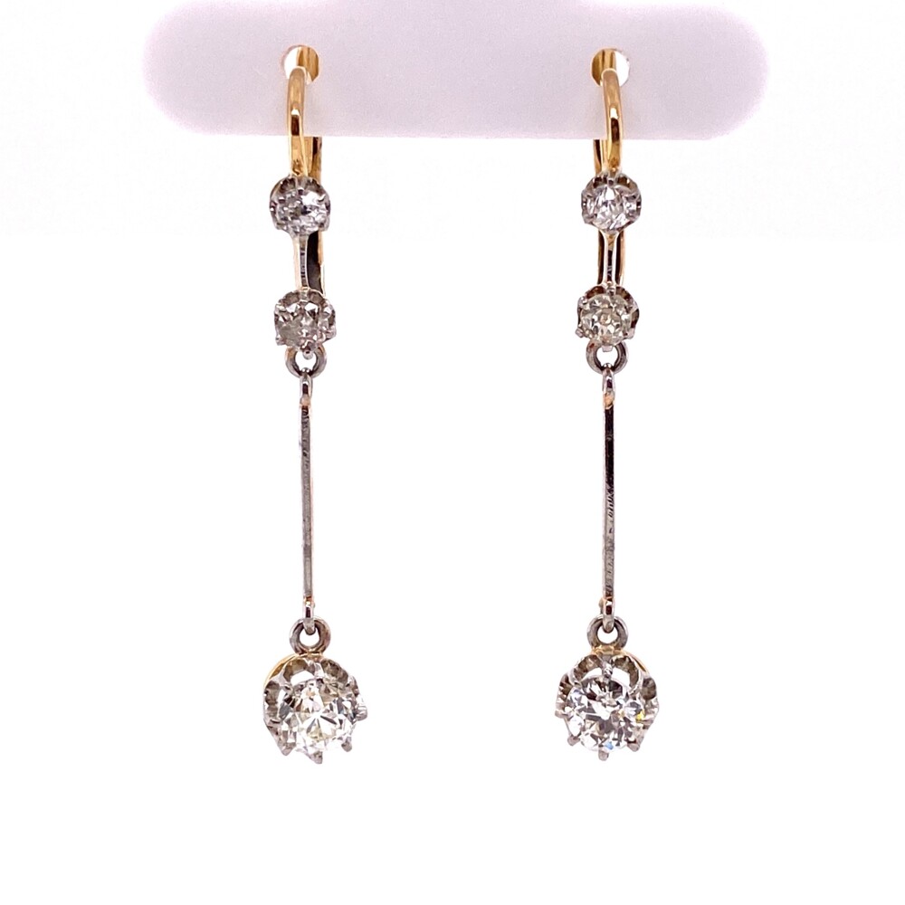 edwardian diamond drop earrings