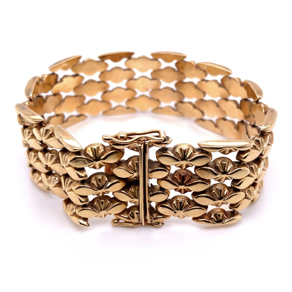 Image 2 for 14K YG Link Bracelet with European Hallmarks 41.8g, 3 & 4 Across 1" Wide, 8" Long