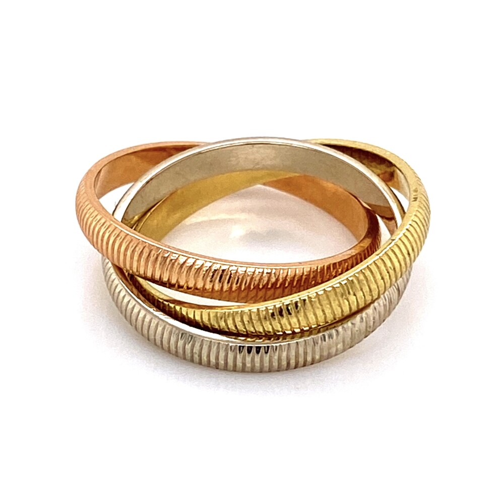 Image 2 for 18K Tri Color CARTIER Trinity Rolling Ring c1970, 6.6g, s6.25
