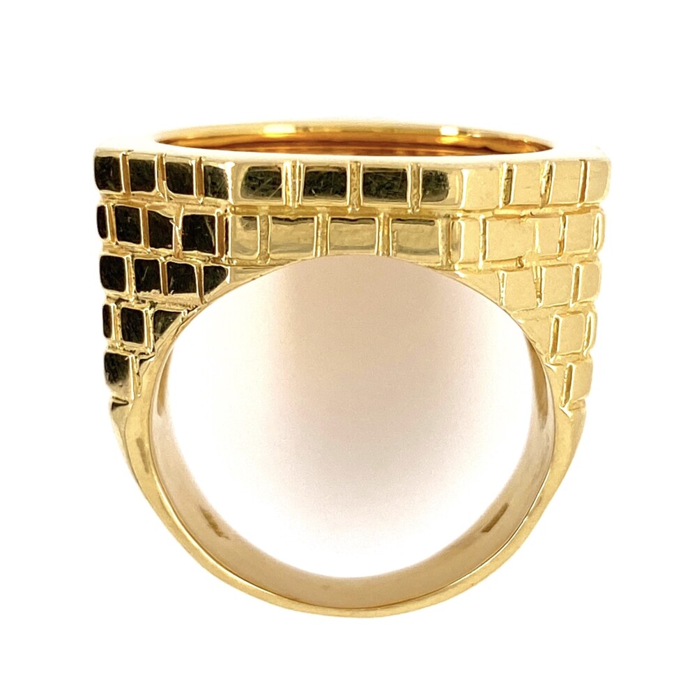 This is a super cool crafted ring with brick work design down the sides. The center coin is a $10 American 1/4 ounce liberty coin.<div style="position: initial; margin: initial;"><span style="font-size: 16.8px; position: initial; margin: initial;"><a href="https://youtu.be/b6kn3RoipVQ" title="https://youtu.be/b6kn3RoipVQ" style="text-decoration: none; position: initial; margin: initial;">https://youtu.be/b6kn3RoipVQ</a></span><br style="position: initial; margin: initial;"></div><div style="position: initial; margin: initial;"><span style="font-size: 16.8px; position: initial; margin: initial;"><a href="https://youtu.be/QG_Oin1ojmo" title="https://youtu.be/QG_Oin1ojmo" style="text-decoration: none;">https://youtu.be/QG_Oin1ojmo</a></span><br style="position: initial; margin: initial;"></div> 24K & 18K YG $10 Lady Liberty Coin Ring 30.4g, s9.75