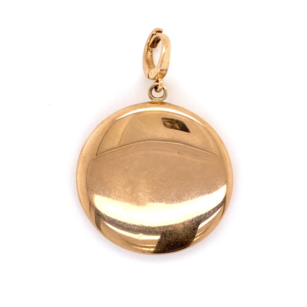 This Victorian locket is super cool & the bail is larger and openable, Engraved on front is "MISERICORDIA TEMPERET CLADIUM" - "We Pity Your Awefulness"<div style="position: initial; margin: initial;"><span style="font-size: 16.8px; position: initial; margin: initial;"><a href="https://youtu.be/AgIxCuTnRFs" title="https://youtu.be/AgIxCuTnRFs" style="text-decoration: none;">https://youtu.be/AgIxCuTnRFs</a></span><br style="position: initial; margin: initial;"></div> 14K YG Victorian Locket Pendant 10.0g, 32mm