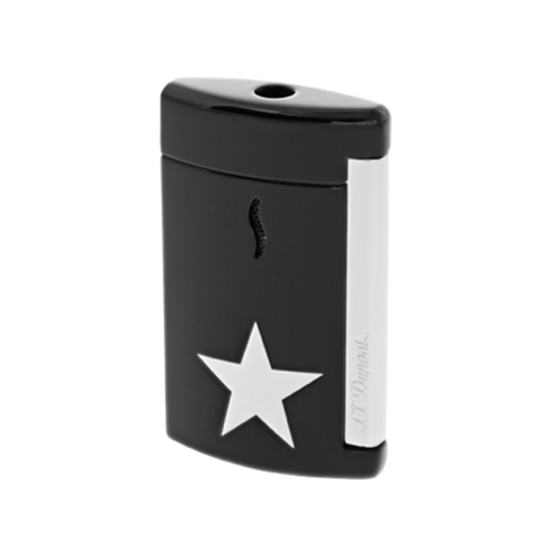 S.T. Dupont Minijet Lighter, Material: Chrome, Height: 55 mm., Width: 32 mm., Depth: 11,6 mm., Weight : 42 gr, Refill Color: Black, Country of Manufacture: France, Color: Black S.T. Dupont Minijet Star Lighter, Chrome, Black - Platinum 1911