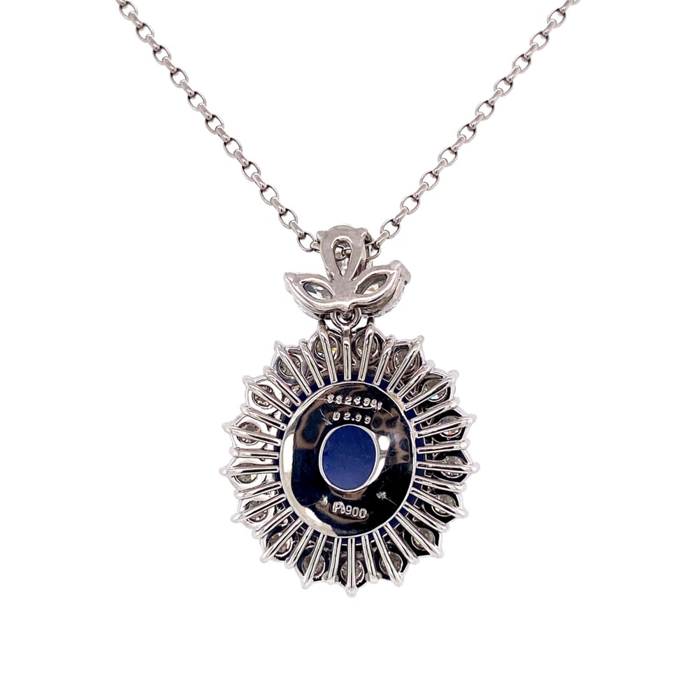 Image 2 for 24.98ct Natural Star Sapphire & 2.99tcw Diamonds in Platinum Pendant 20g, 20" Chain