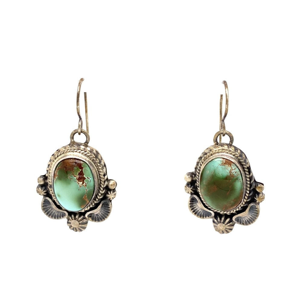 925 Sterling Thomas Francisco Turquoise Drop Earrings, 14.5g