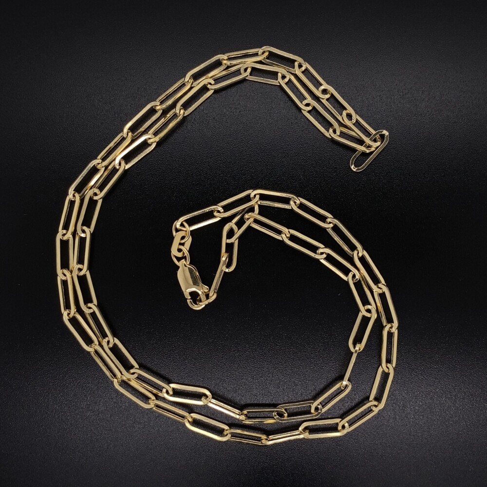14K Yellow Gold Paper Clip Chain 3.6g, 20"