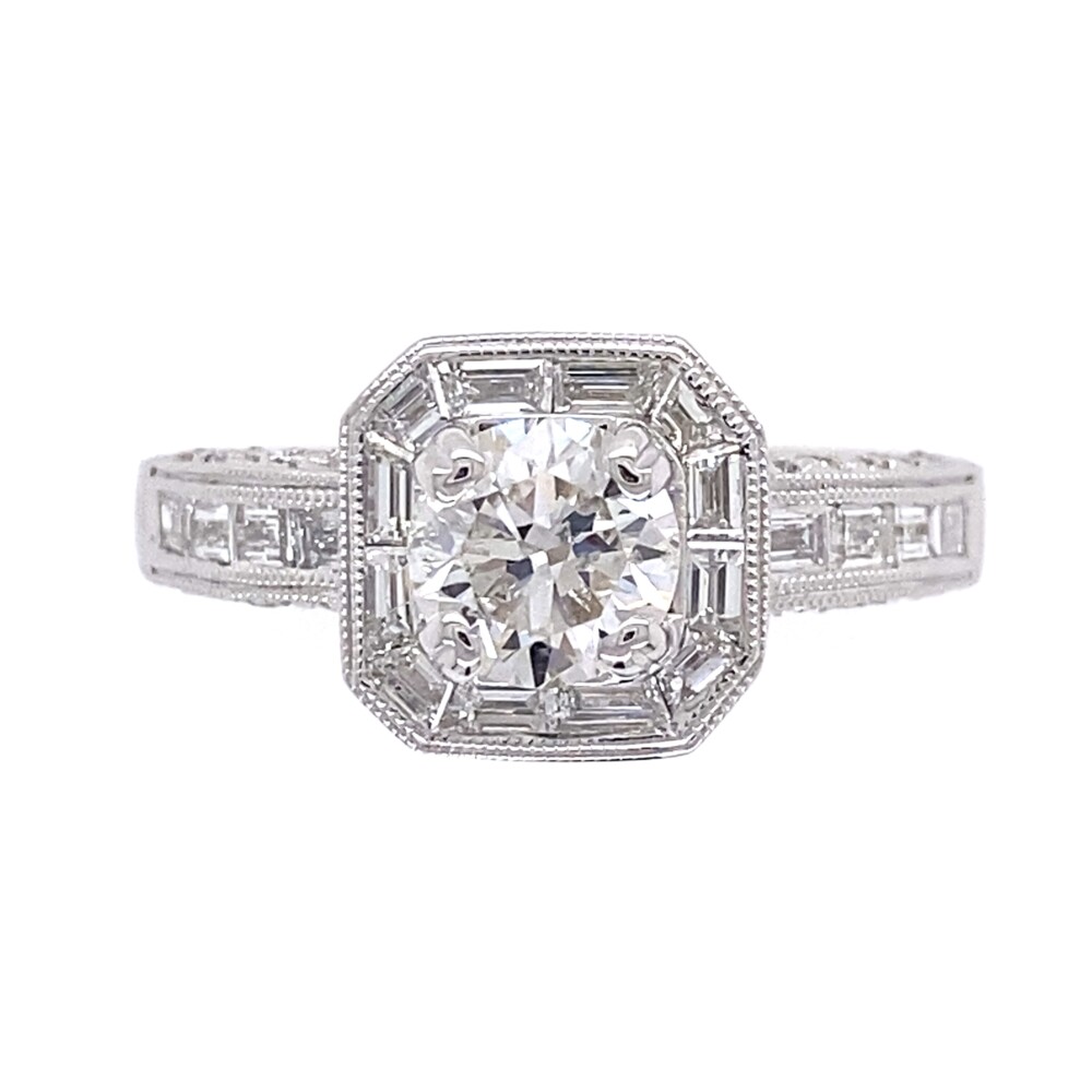 18K WG .83ct Round Brilliant Diamond Ring F-I1 GIA & .75tcw 5.0g, s6.75 #2225044125