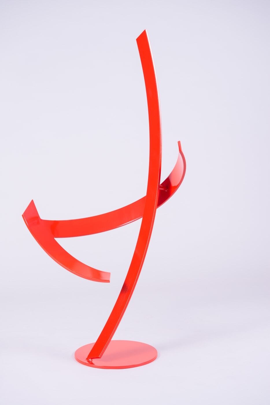 This jaw-dropping red sculpture by artist Miguel Edwards is made of steel with a powder coat. Liminal explores underlying forms and concepts intrinsic in the dynamic between our sleeping and waking lives — as well as the visual logic of human perception. Liminal