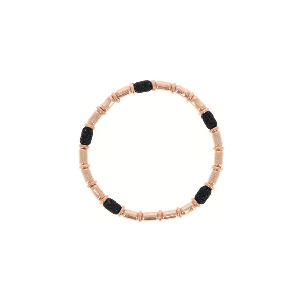 Closeup photo of Polvere Di Sogni Metalworks Tunnel Bracelet (Rose Gold And Black Dust)