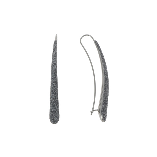 Closeup photo of Polvere Di Sogni Linear Earrings (Ruthenium And Dark Gray Dust)
