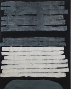 With spirit and enthusiasm, this acrylic wall art is filled with action and expression. Featuring strong thick horizontal lines in dark gray and white against a stark black background, Enigma #29 represents artist Loren Yagoda’s aspiration to stimulate and explore emotions. Enigma #29
