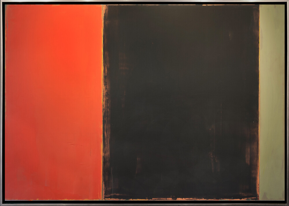 This framed piece of acrylic on wood panel wall art by David Rothermel adds accent to any room. Prime features red, black and grey color tones. Prime