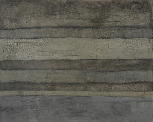 Featuring horizontal lines in various shades of black, Textural Existence #101 invites viewers into artist Loren Yagoda's world as she dances her emotions onto canvas. Motivated by the construct that our character leaves footprints to those who have shared our time and space, the artwork reminds viewers of their own history and its importance in their existence. Textural Existence #101