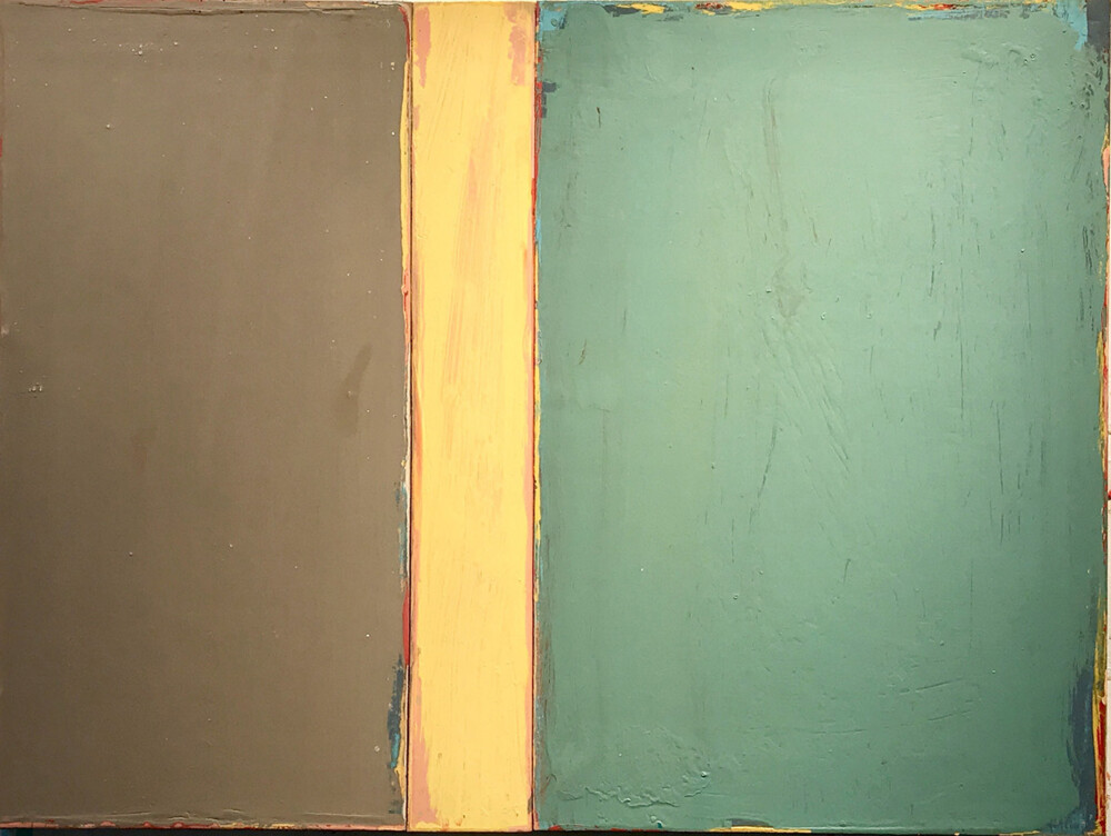 This acrylic on wood panel wall art by David Rothermel adds accent to any room. Cohesion features tan, yellow and emerald color tones. Cohesion