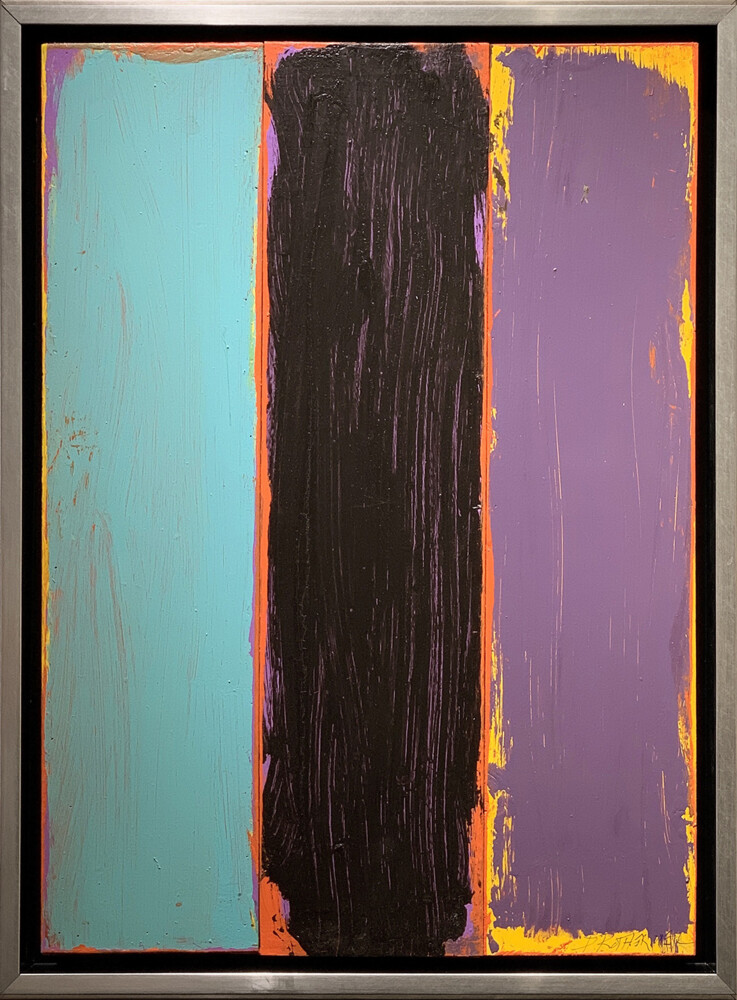 This acrylic on wood panel wall art by David Rothermel adds accent to any room. Pulse Series (B) features turquoise, black and purple color tones. Pulse Series (B)