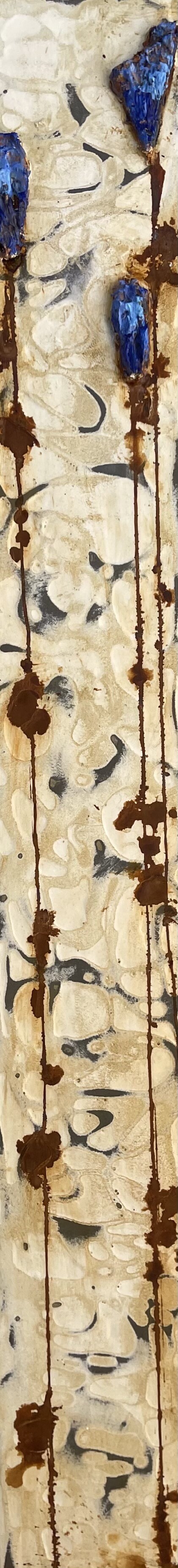 This complex and dazzling wall art by Kathleen Hope is reflective of the beauty of life’s unpredictability. Wonderfully open to interpretation, 3 Flower transcends stylistic boxes and represents a bold foray in contemporary art. 3 Flower