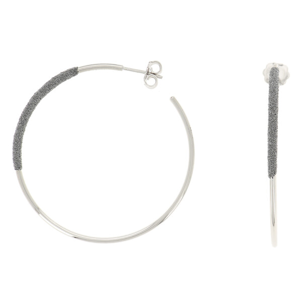 Closeup photo of Thin Diamanti Large Hoop Earrings