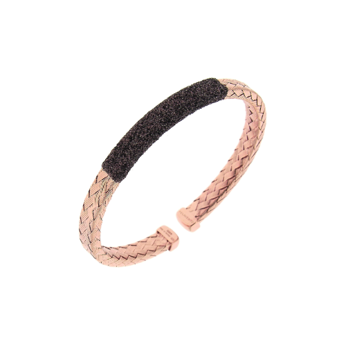 Closeup photo of Braided Polvere Cuff Rose Gold Antelope Polvere