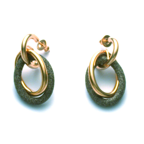 Closeup photo of Double Oval Full Earring Rose Gold Antelope Polvere