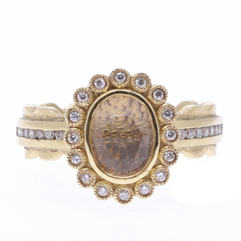 14K Yellow Gold: 5.88g Diamond: 0.32tw White Topaz White Topaz Princess Ring