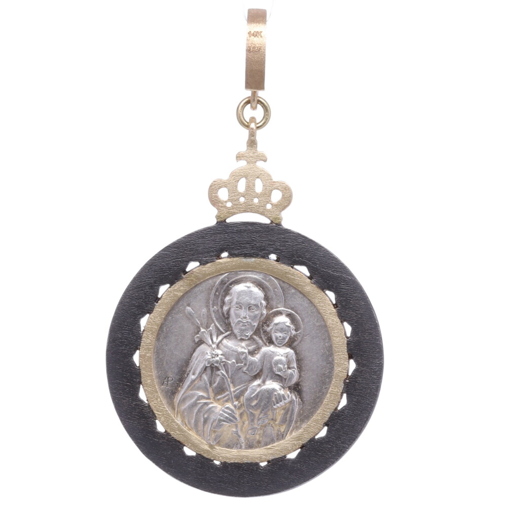 Image 2 for European Guardian Angel Pendant with St. Joseph