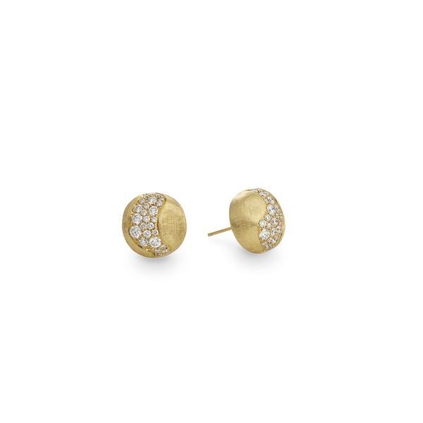 Africa Diamond stud earrings set in 18Kt YG. 1.04 ctw Africa