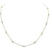 18Kt YG Chain w/Fresh Water Pearls 18"-16" Necklace