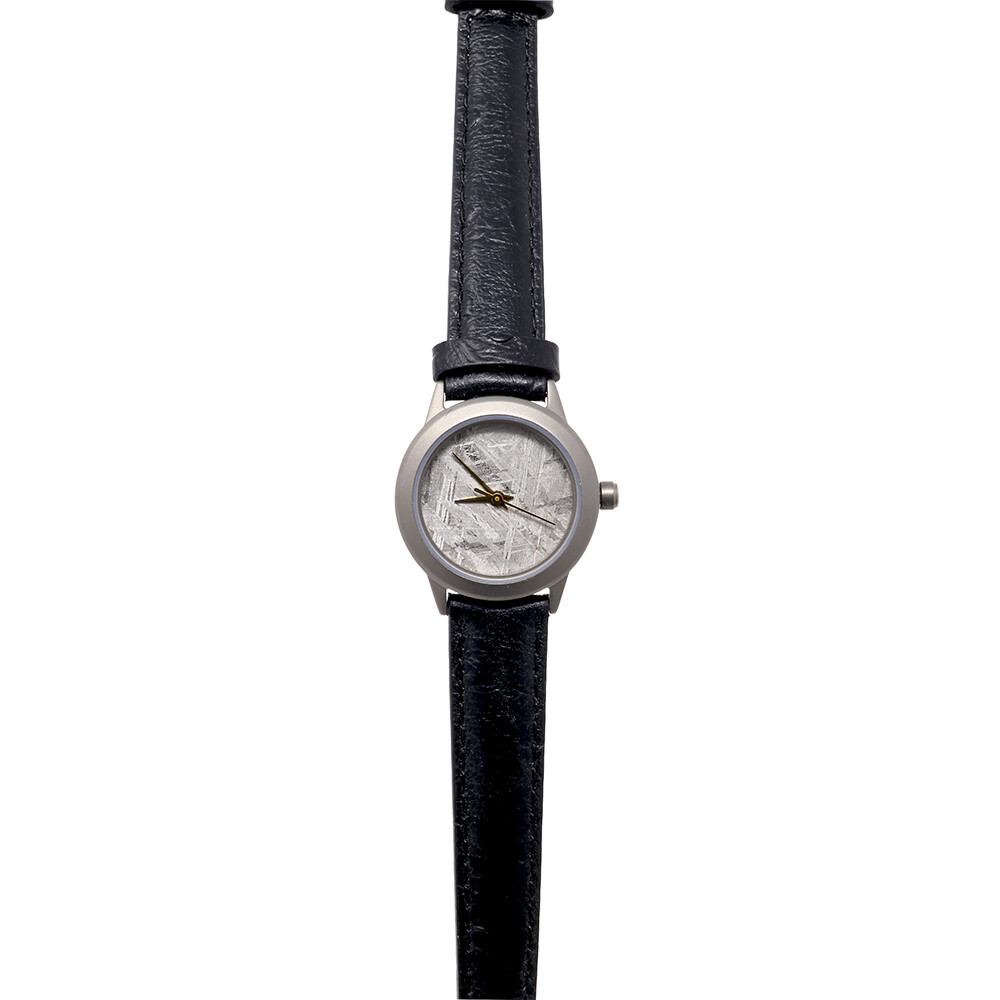<font style="font-family: "EB Garamond"; position: initial; margin: initial; color: rgb(0, 0, 0);" size="4">Muonionalusta Meteorite Watch - 20mm Face With Black Leather Band</font><div style="position: initial; margin: initial; font-family: "EB Garamond"; color: rgb(0, 0, 0);"><font style="font-family: "EB Garamond"; color: rgb(0, 0, 0);" size="4"><span style="color: rgb(0, 0, 0); white-space: pre-wrap; position: initial; margin: initial; font-family: "EB Garamond";">Meteorites are solid pieces of debris that originate from outer space and survive passing through the atmosphere of a planet or moon in order to reach the surface. Traditionally, meteorites are divided into three major categories or types: stony (containing rock-forming silicate minerals), iron (containing nearly solid nickel-iron metal), and stony-iron (around 50% rock and 50% iron-nickel). Energetically, meteorites are said to stimulate the earth star, root, solar plexus, third eye, crown, and soul star chakras, as well as to balance and align the energetic fields of the body. Meteorites have a healing effect on the physical body; they can increase one's overall strength and stamina, and strengthen the blood and circulatory system as well. Said to increase self-confidence and motivation, these celestial crystals are wonderful tools for stimulating inner vision and spiritual awakening, as well as helping one attune to interdimensional and extraterrestrial communication. Meteorites are a beautiful gift from the heavens - able to both expand human consciousness and to provide a tangible connection to the mysterious energies of other worlds.</span><br style="position: initial; margin: initial; font-family: "EB Garamond"; color: rgb(0, 0, 0);"></font></div><div style="position: initial; margin: initial; font-family: "EB Garamond"; color: rgb(0, 0, 0);"><span style="color: rgb(0, 0, 0); font-family: "EB Garamond"; position: initial; margin: initial;"><font style="font-family: "EB Garamond"; color: rgb(0, 0, 0);" size="4">*As each piece is unique and one of a kind, please allow for variations in size, shape, and color of the stone that you receive. </font></span><br style="position: initial; margin: initial;"></div> Muonionalusta Meteorite Watch - 20mm Face With Black Leather Band