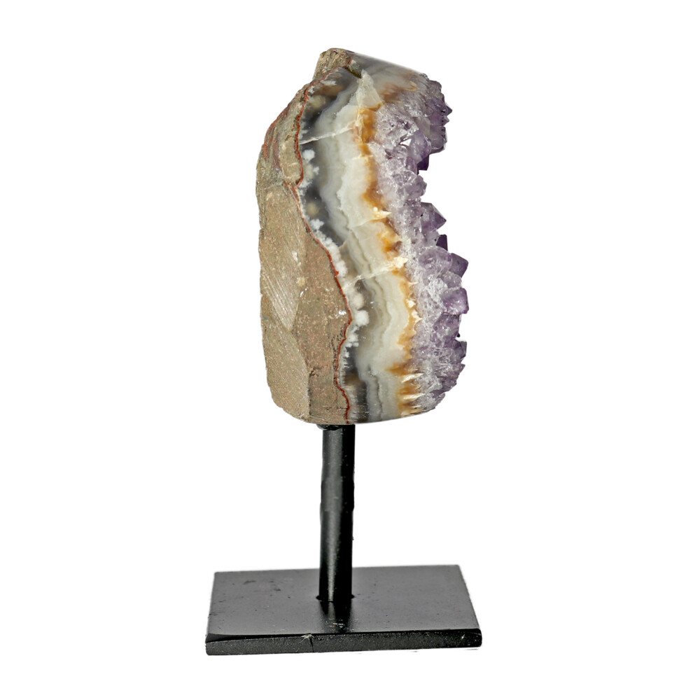 <span style="position: initial; margin: initial;"></span><span style="font-family: "EB Garamond"; position: initial; margin: initial;"><font size="4">Amethyst Druze Mini Cluster On Post Stand C.</font></span><div style="position: initial; margin: initial; font-family: "EB Garamond";"><span style="color: rgb(0, 0, 0); font-family: "EB Garamond"; position: initial; margin: initial;"><font size="4">Whether its crystals are left natural, polished as tumbled stones, or faceted into magnificent jewels, Amethyst is a gem whose beauty transcends its commonality. It is a variety of Quartz found in many locations around the world. It forms as transparent, terminated crystals of all sizes in geodes, clusters and as long single terminations. Natural from Brazil.</font></span><span style="font-family: "EB Garamond"; position: initial; margin: initial;"><br style="position: initial; margin: initial;"></span></div> Amethyst Druze Mini Cluster On Post Stand C