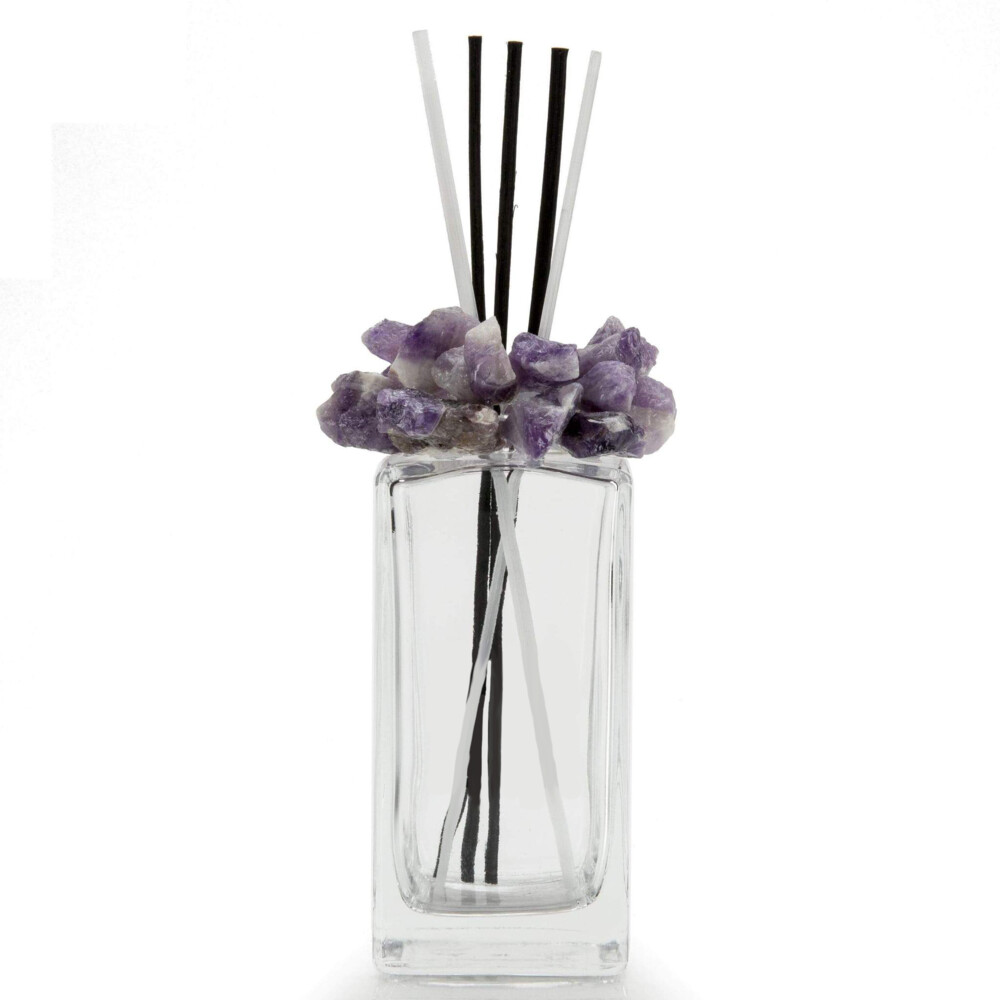 <font size="4"><span style="font-family: "EB Garamond";"><font size="4">Amethyst Gemstone Scent Diffuser With Selenite & Wooden Sticks</font></span></font><div style="position: initial; margin: initial; font-family: "EB Garamond";"><font size="4"><br style="position: initial; margin: initial; font-family: "EB Garamond";"></font></div><div style="position: initial; margin: initial; font-family: "EB Garamond";"><p style="margin: initial; padding: 0px; border: 0px; font-variant-numeric: inherit; font-variant-east-asian: inherit; font-stretch: inherit; line-height: inherit; font-family: "EB Garamond"; vertical-align: baseline; color: rgb(51, 51, 51); position: initial;"><font size="4">Our gemstone diffusers are inspired by merging the benefits of high energy crystals with that of aromatherapy to create a product rich in healing.<br style="position: initial; margin: initial; font-family: "EB Garamond";"></font></p><p style="margin: initial; padding: 0px; border: 0px; font-variant-numeric: inherit; font-variant-east-asian: inherit; font-stretch: inherit; line-height: inherit; font-family: "EB Garamond"; vertical-align: baseline; color: rgb(51, 51, 51); position: initial;"><font size="4">This Gemstone Diffuser is carefully adorned with Brazilian Amethyst with great healing properties. Amethyst is loved for its ability to:</font></p><ul style="margin: initial; padding: 0px; border: 0px; font-variant-numeric: inherit; font-variant-east-asian: inherit; font-stretch: inherit; line-height: inherit; font-family: "EB Garamond"; vertical-align: baseline; color: rgb(51, 51, 51); position: initial;"><li style="margin: initial; padding: 0px; border: 0px; font-style: inherit; font-variant: inherit; font-weight: inherit; font-stretch: inherit; line-height: inherit; font-family: "EB Garamond"; vertical-align: baseline; list-style: outside disc; position: initial;"><font size="4">Serve as a natural tranquilizer.</font></li><li style="margin: initial; padding: 0px; border: 0px; font-style: inherit; font-variant: inherit; font-weight: inherit; font-stretch: inherit; line-height: inherit; font-family: "EB Garamond"; vertical-align: baseline; list-style: outside disc; position: initial;"><font size="4">Relieve stress.</font></li><li style="margin: initial; padding: 0px; border: 0px; font-style: inherit; font-variant: inherit; font-weight: inherit; font-stretch: inherit; line-height: inherit; font-family: "EB Garamond"; vertical-align: baseline; list-style: outside disc; position: initial;"><font size="4">Dispel anger and fear.</font></li><li style="margin: initial; padding: 0px; border: 0px; font-style: inherit; font-variant: inherit; font-weight: inherit; font-stretch: inherit; line-height: inherit; font-family: "EB Garamond"; vertical-align: baseline; list-style: outside disc; position: initial;"><font size="4">Activates spiritual awareness.</font></li></ul><p style="margin: initial; padding: 0px; border: 0px; font-variant-numeric: inherit; font-variant-east-asian: inherit; font-stretch: inherit; line-height: inherit; font-family: "EB Garamond"; vertical-align: baseline; color: rgb(51, 51, 51); position: initial;"><font size="4">Height - 6"</font></p><p style="margin: initial; padding: 0px; border: 0px; font-variant-numeric: inherit; font-variant-east-asian: inherit; font-stretch: inherit; line-height: inherit; font-family: "EB Garamond"; vertical-align: baseline; color: rgb(51, 51, 51); position: initial;"><font size="4">Base - 2" x 2"</font></p><p style="margin: initial; padding: 0px; border: 0px; font-variant-numeric: inherit; font-variant-east-asian: inherit; font-stretch: inherit; line-height: inherit; font-family: "EB Garamond"; vertical-align: baseline; color: rgb(51, 51, 51); position: initial;"><font size="4">Your diffuser will arrive in a gift box as well as with wood sticks to help transfer the scent of the perfume used. It also comes with natural white Moroccan Selenite sticks for added decor. </font></p><p style="margin: initial; padding: 0px; border: 0px; font-variant-numeric: inherit; font-variant-east-asian: inherit; font-stretch: inherit; line-height: inherit; font-family: "EB Garamond"; vertical-align: baseline; color: rgb(51, 51, 51); position: initial;"><br></p><p style="margin: initial; padding: 0px; border: 0px; font-variant-numeric: inherit; font-variant-east-asian: inherit; font-stretch: inherit; line-height: inherit; font-family: "EB Garamond"; vertical-align: baseline; color: rgb(51, 51, 51); position: initial;"><font size="4">Please note that the diffuser does not come with any scents.</font></p><p style="margin: initial; padding: 0px; border: 0px; font-variant-numeric: inherit; font-variant-east-asian: inherit; font-stretch: inherit; line-height: inherit; font-family: "EB Garamond"; vertical-align: baseline; color: rgb(51, 51, 51); position: initial;"><font size="4">As our luxury diffusers are handmade, please allow for slight variations in size, shape, and color of the crystals.</font></p><p style="margin: initial; padding: 0px; border: 0px; font-variant-numeric: inherit; font-variant-east-asian: inherit; font-stretch: inherit; line-height: inherit; font-family: "EB Garamond"; vertical-align: baseline; color: rgb(51, 51, 51); position: initial;"><font size="4">Your satisfaction is 100% guaranteed with our 30-day warranty and money back guarantee.</font></p></div> Amethyst Gemstone Scent Diffuser With Selenite & Wooden Sticks