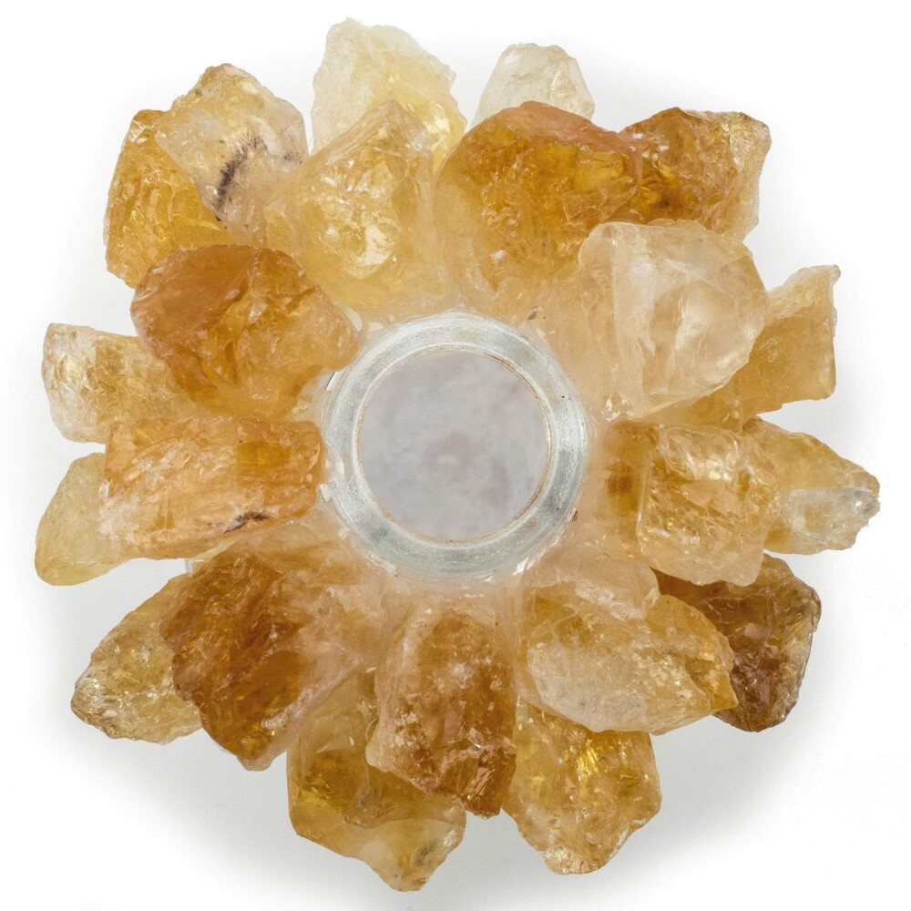<font size="4" style="font-family: "EB Garamond";">Citrine Gemstone Scent Diffuser With Selenite & Wooden Sticks</font><div style="position: initial; margin: initial; font-family: "EB Garamond";"><font size="4"><br style="position: initial; margin: initial; font-family: "EB Garamond";"></font></div><div style="position: initial; margin: initial; font-family: "EB Garamond";"><p style="margin: initial; padding: 0px; border: 0px; font-variant-numeric: inherit; font-variant-east-asian: inherit; font-stretch: inherit; line-height: inherit; font-family: "EB Garamond"; vertical-align: baseline; color: rgb(51, 51, 51); position: initial;"><font size="4">Our gemstone diffusers are<span style="margin: initial; padding: 0px; border: 0px; font-style: inherit; font-variant: inherit; font-weight: inherit; font-stretch: inherit; line-height: inherit; font-family: "EB Garamond"; vertical-align: baseline; position: initial;"> </span>inspired by merging the benefits of high energy crystals with that of aromatherapy to create a product rich in healing.<br style="position: initial; margin: initial; font-family: "EB Garamond";"></font></p><p style="margin: initial; padding: 0px; border: 0px; font-variant-numeric: inherit; font-variant-east-asian: inherit; font-stretch: inherit; line-height: inherit; font-family: "EB Garamond"; vertical-align: baseline; color: rgb(51, 51, 51); position: initial;"><font size="4">This Gemstone Diffuser is carefully adorned with Brazilian Citrine<span style="margin: initial; padding: 0px; border: 0px; font-style: inherit; font-variant: inherit; font-weight: inherit; font-stretch: inherit; line-height: inherit; font-family: "EB Garamond"; vertical-align: baseline; position: initial;"> </span>with great healing properties. Citrine<span style="margin: initial; padding: 0px; border: 0px; font-style: inherit; font-variant: inherit; font-weight: inherit; font-stretch: inherit; line-height: inherit; font-family: "EB Garamond"; vertical-align: baseline; position: initial;"> </span>is loved for its ability to:</font></p><ul style="margin: initial; padding: 0px; border: 0px; font-variant-numeric: inherit; font-variant-east-asian: inherit; font-stretch: inherit; line-height: inherit; font-family: "EB Garamond"; vertical-align: baseline; color: rgb(51, 51, 51); position: initial;"><li style="margin: initial; padding: 0px; border: 0px; font-style: inherit; font-variant: inherit; font-weight: inherit; font-stretch: inherit; line-height: inherit; font-family: "EB Garamond"; vertical-align: baseline; list-style: outside disc; position: initial;"><div style="margin: initial; padding: 0px; border: 0px; font-style: inherit; font-variant: inherit; font-weight: inherit; font-stretch: inherit; line-height: inherit; font-family: "EB Garamond"; vertical-align: baseline; position: initial;"><font size="4">Impart joy, wonder, & delight.</font></div></li><li style="margin: initial; padding: 0px; border: 0px; font-style: inherit; font-variant: inherit; font-weight: inherit; font-stretch: inherit; line-height: inherit; font-family: "EB Garamond"; vertical-align: baseline; list-style: outside disc; position: initial;"><div style="margin: initial; padding: 0px; border: 0px; font-style: inherit; font-variant: inherit; font-weight: inherit; font-stretch: inherit; line-height: inherit; font-family: "EB Garamond"; vertical-align: baseline; position: initial;"><font size="4">Raise self-esteem & self-confidence.</font></div></li><li style="margin: initial; padding: 0px; border: 0px; font-style: inherit; font-variant: inherit; font-weight: inherit; font-stretch: inherit; line-height: inherit; font-family: "EB Garamond"; vertical-align: baseline; list-style: outside disc; position: initial;"><div style="margin: initial; padding: 0px; border: 0px; font-style: inherit; font-variant: inherit; font-weight: inherit; font-stretch: inherit; line-height: inherit; font-family: "EB Garamond"; vertical-align: baseline; position: initial;"><font size="4">Stimulate the brain.</font></div></li><li style="margin: initial; padding: 0px; border: 0px; font-style: inherit; font-variant: inherit; font-weight: inherit; font-stretch: inherit; line-height: inherit; font-family: "EB Garamond"; vertical-align: baseline; list-style: outside disc; position: initial;"><div style="margin: initial; padding: 0px; border: 0px; font-style: inherit; font-variant: inherit; font-weight: inherit; font-stretch: inherit; line-height: inherit; font-family: "EB Garamond"; vertical-align: baseline; position: initial;"><font size="4">Provide motivation & activate creativity.</font></div></li></ul><p style="margin: initial; padding: 0px; border: 0px; font-variant-numeric: inherit; font-variant-east-asian: inherit; font-stretch: inherit; line-height: inherit; font-family: "EB Garamond"; vertical-align: baseline; color: rgb(51, 51, 51); position: initial;"><font size="4">Height - 6"</font></p><p style="margin: initial; padding: 0px; border: 0px; font-variant-numeric: inherit; font-variant-east-asian: inherit; font-stretch: inherit; line-height: inherit; font-family: "EB Garamond"; vertical-align: baseline; color: rgb(51, 51, 51); position: initial;"><font size="4">Base - 2" x 2"</font></p><p style="margin: initial; padding: 0px; border: 0px; font-variant-numeric: inherit; font-variant-east-asian: inherit; font-stretch: inherit; line-height: inherit; font-family: "EB Garamond"; vertical-align: baseline; color: rgb(51, 51, 51); position: initial;"><font size="4">Your diffuser will arrive in a gift box as well as with wood sticks to help transfer the scent of the perfume used. It also comes with natural white Moroccan Selenite sticks for added decor. </font></p><p style="margin: initial; padding: 0px; border: 0px; font-variant-numeric: inherit; font-variant-east-asian: inherit; font-stretch: inherit; line-height: inherit; font-family: "EB Garamond"; vertical-align: baseline; color: rgb(51, 51, 51); position: initial;"><font size="4">Please note that the diffuser does not come with any scents.</font></p><p style="margin: initial; padding: 0px; border: 0px; font-variant-numeric: inherit; font-variant-east-asian: inherit; font-stretch: inherit; line-height: inherit; font-family: "EB Garamond"; vertical-align: baseline; color: rgb(51, 51, 51); position: initial;"><font size="4">As our luxury diffusers are handmade, please allow for slight variations in size, shape, and color of the crystals.</font></p><p style="margin: initial; padding: 0px; border: 0px; font-variant-numeric: inherit; font-variant-east-asian: inherit; font-stretch: inherit; line-height: inherit; font-family: "EB Garamond"; vertical-align: baseline; color: rgb(51, 51, 51); position: initial;"><font size="4">Your satisfaction is 100% guaranteed with our 30-day warranty and money back guarantee.</font></p></div> Citrine Gemstone Scent Diffuser With Selenite & Wooden Sticks